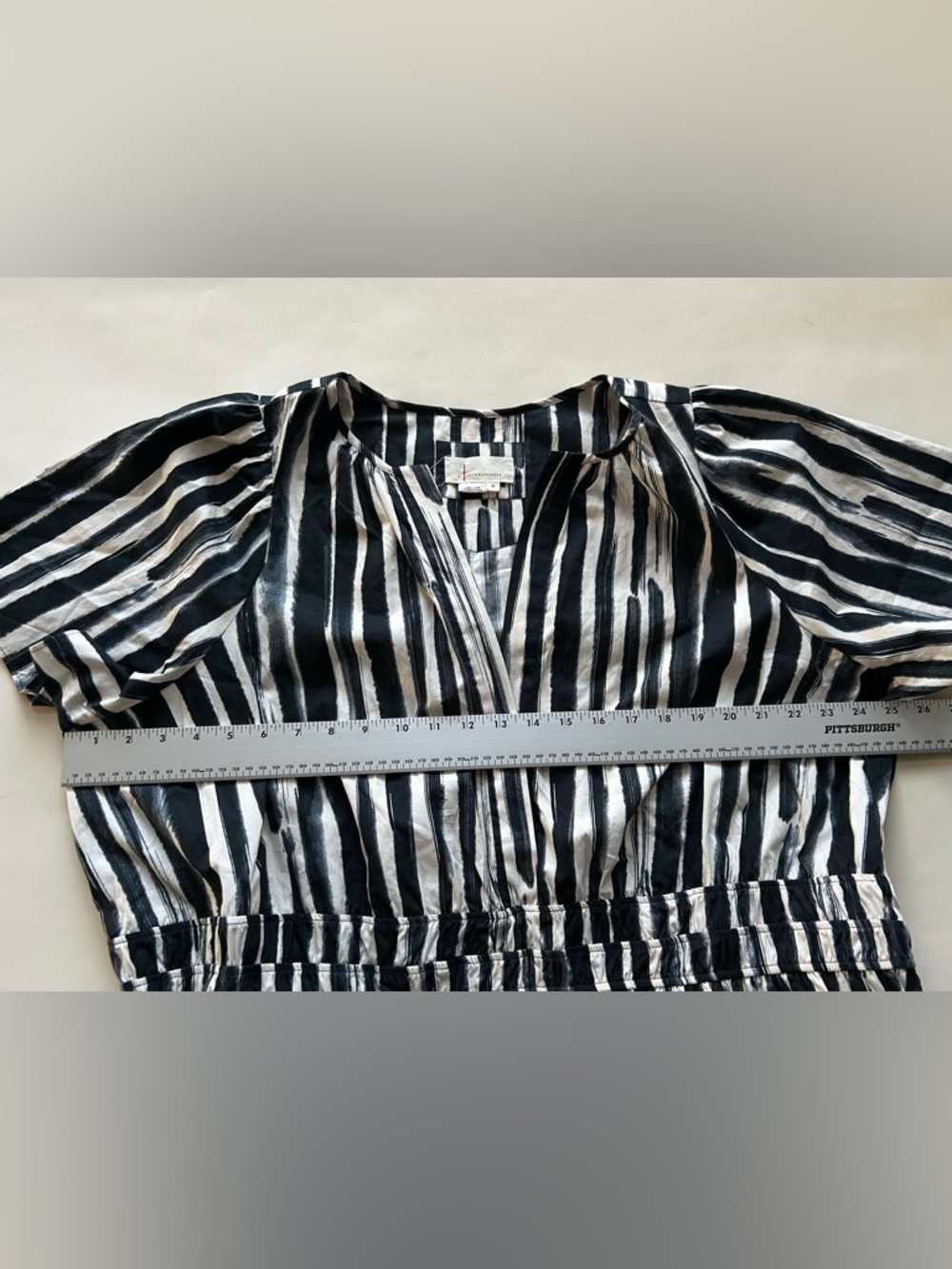 Anthropologie Black and White Striped Tiered Midi Dress size 3X - Picture 8 of 11